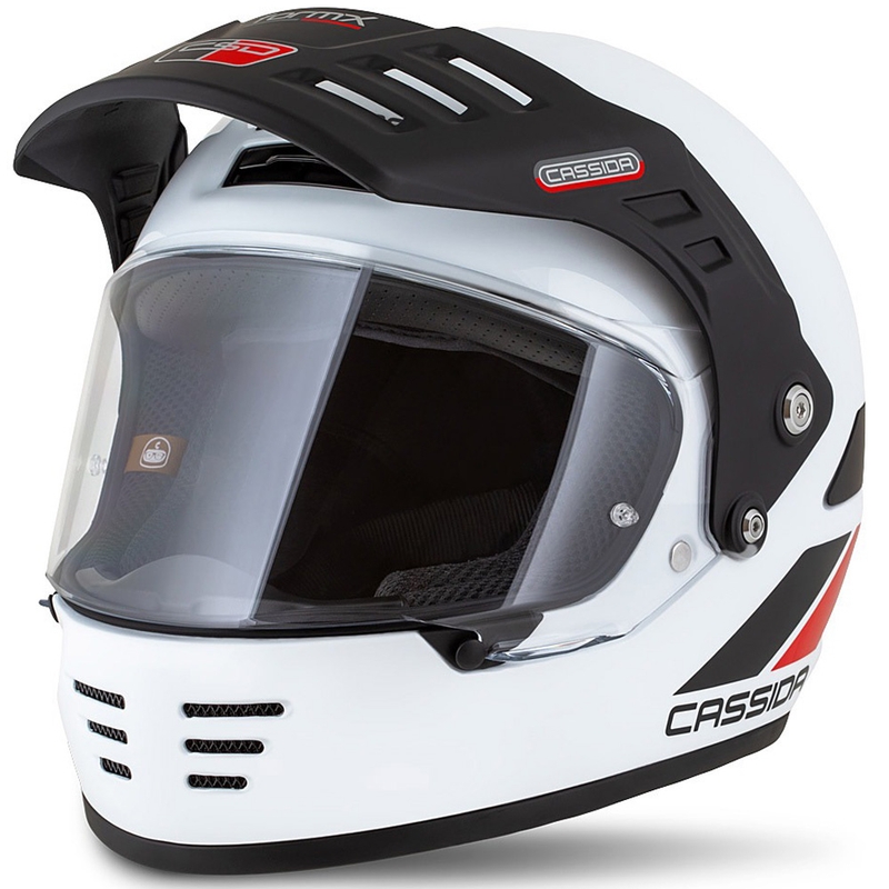Casco enduro Cassida FormX FlatOut bianco-nero-rosso