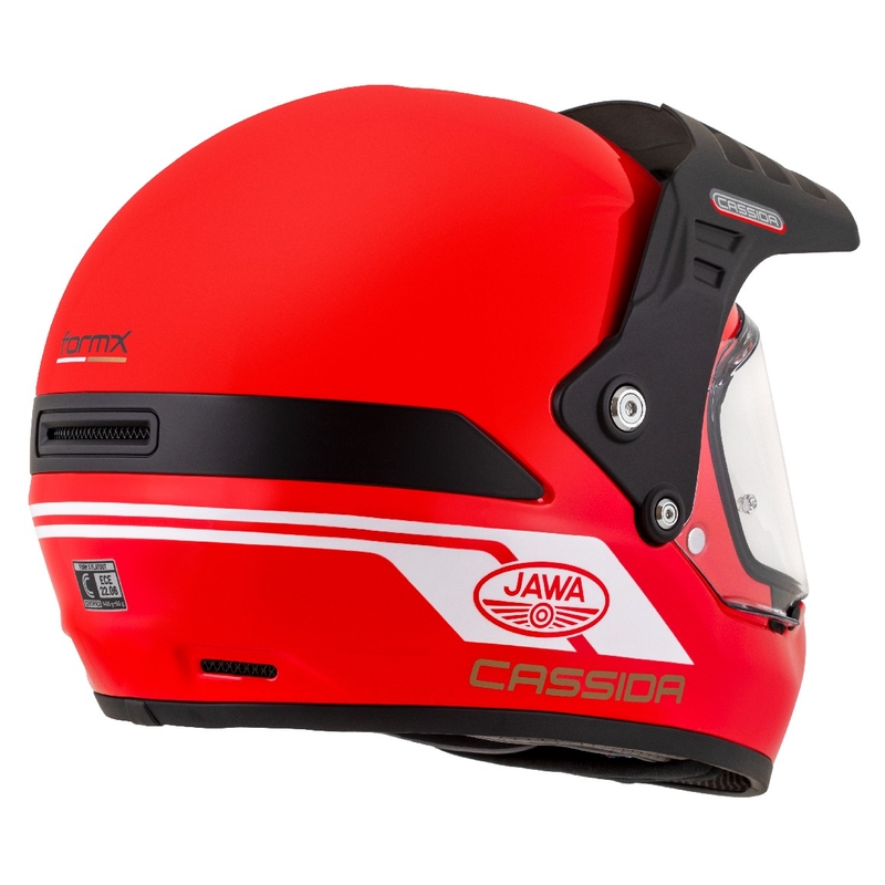 Casco enduro Cassida FormX Jawa RotaX rosso-bianco-oro