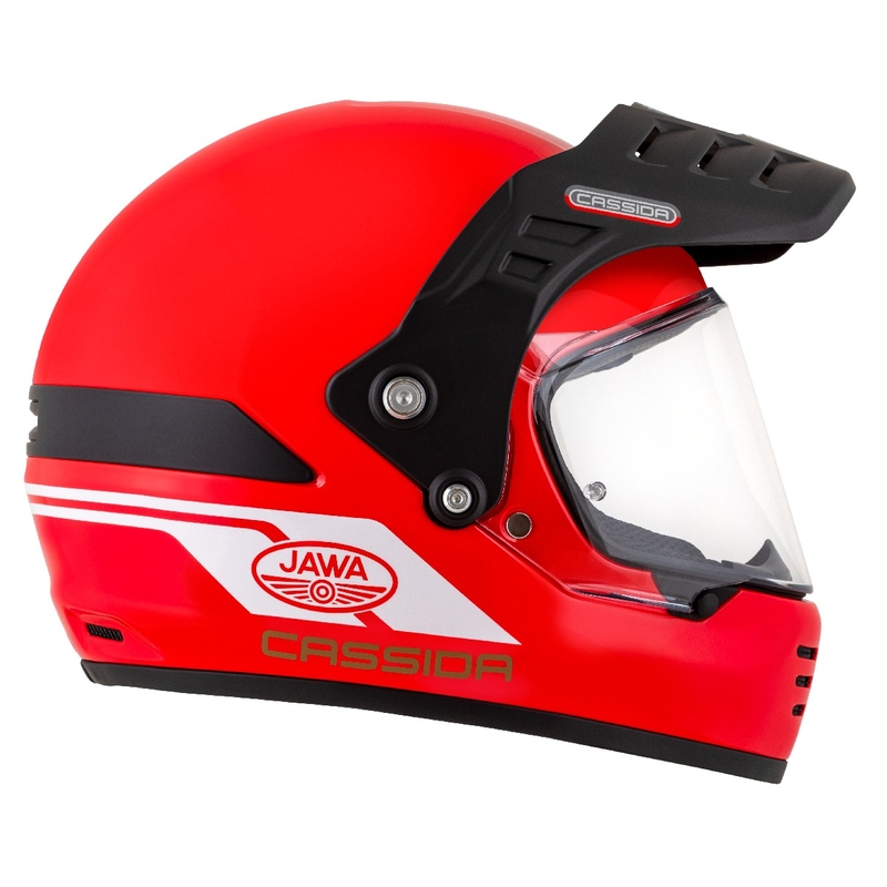 Casco enduro Cassida FormX Jawa RotaX rosso-bianco-oro
