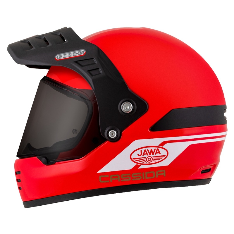 Casco enduro Cassida FormX Jawa RotaX rosso-bianco-oro