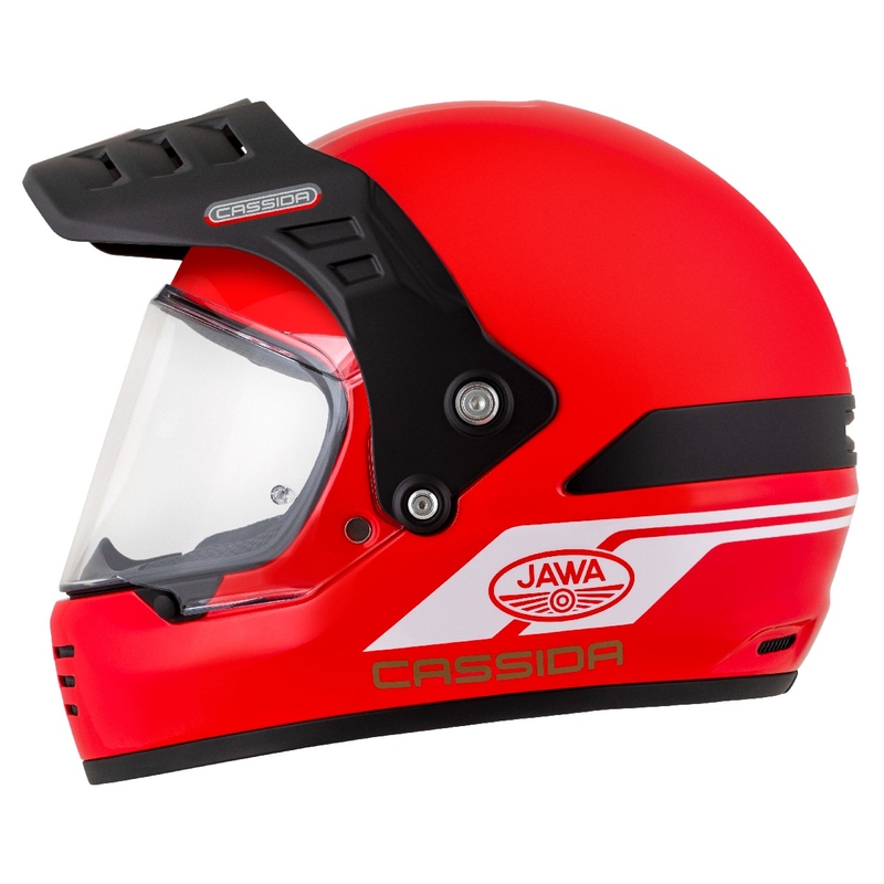 Casco enduro Cassida FormX Jawa RotaX rosso-bianco-oro