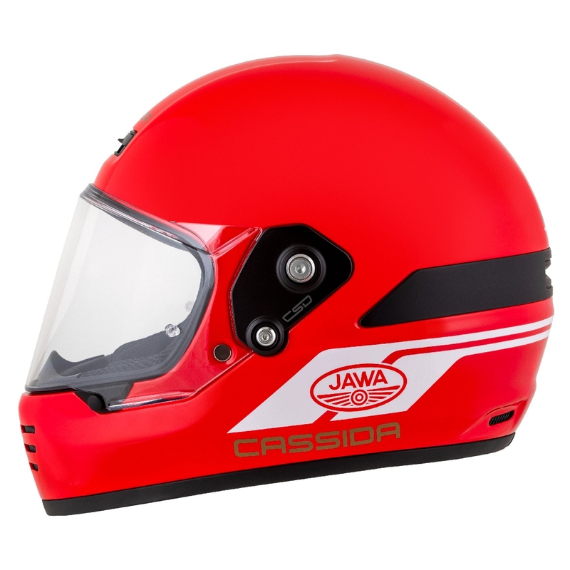 Casco enduro Cassida FormX Jawa RotaX rosso-bianco-oro