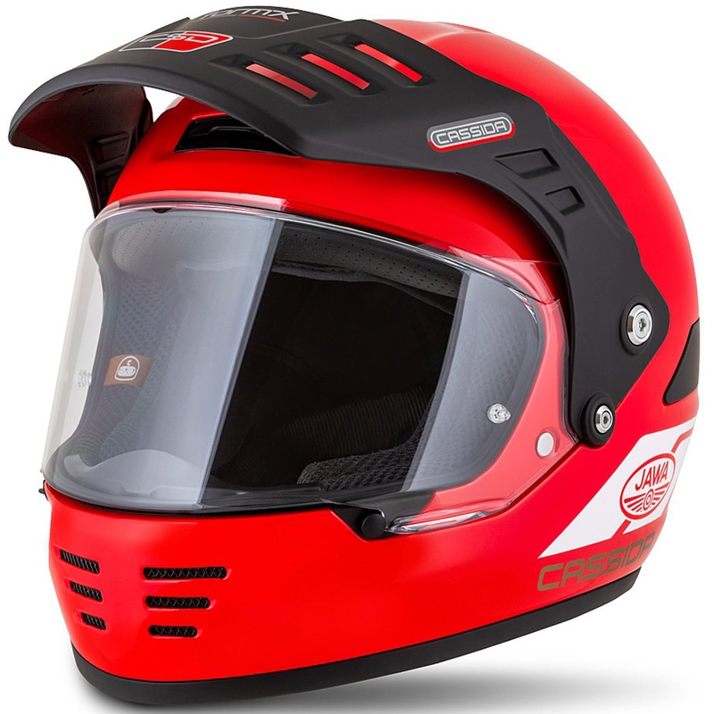 Casco enduro Cassida FormX Jawa RotaX rosso-bianco-oro