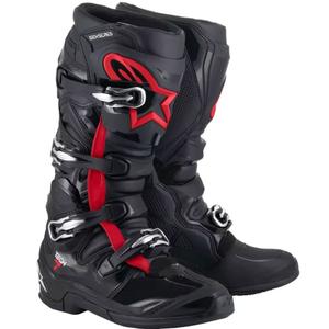 Stivali motocross Alpinestars TECH 7 nero-rosso fluo