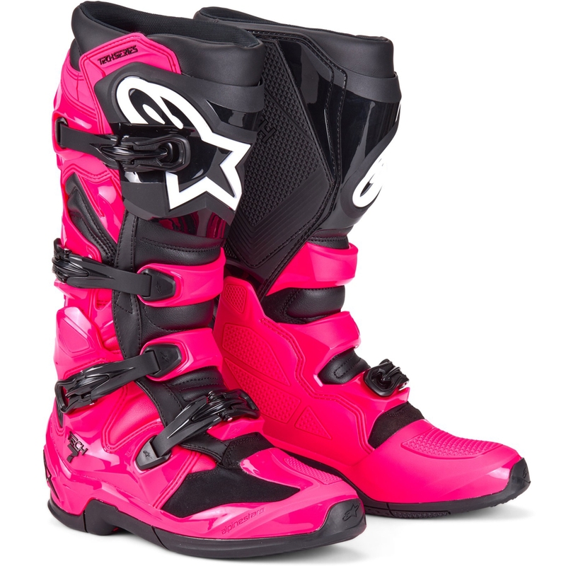 Stivali motocross Alpinestars TECH 7 rosa-nero
