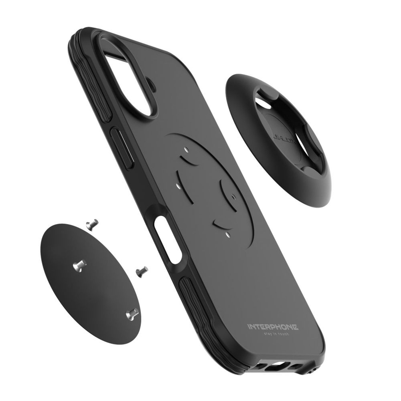 Cover protettiva Interphone QUIKLOX Tetraforce per Apple iPhone 16 Plus nera