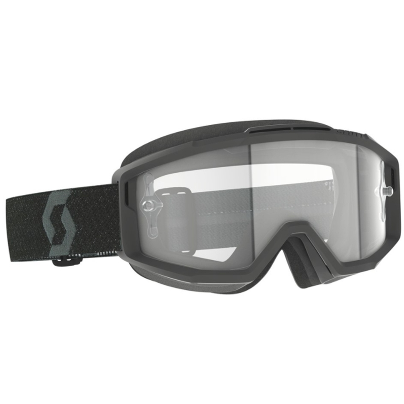 Occhiali motocross SCOTT Split OTG neri con plexiglass trasparente