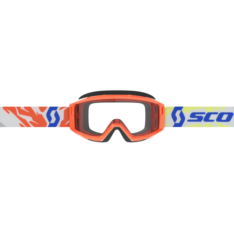 Occhiali motocross per bambini SCOTT Primal Youth arancione con plexiglass trasparente