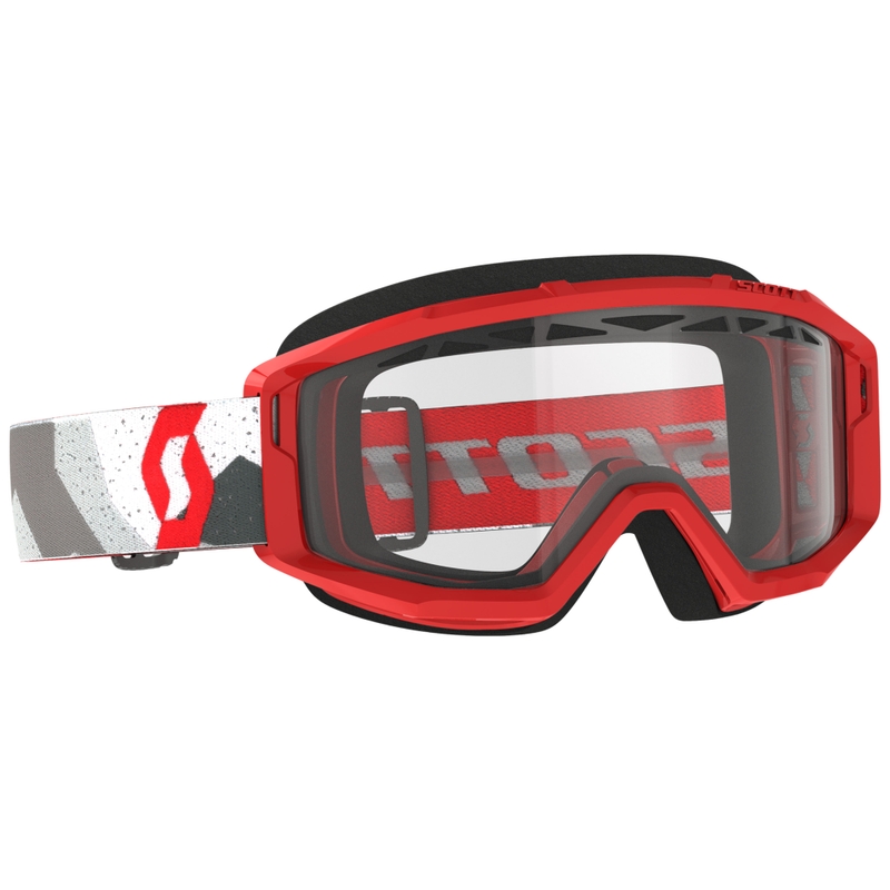 Occhiali motocross SCOTT Primal Enduro camo rosso con plexiglass trasparente Saldi