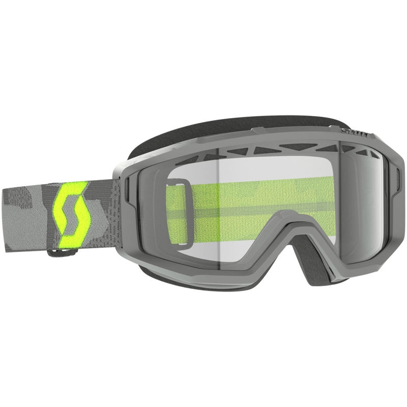 Occhiali motocross SCOTT Primal Enduro grigio-giallo fluo con plexiglass trasparente