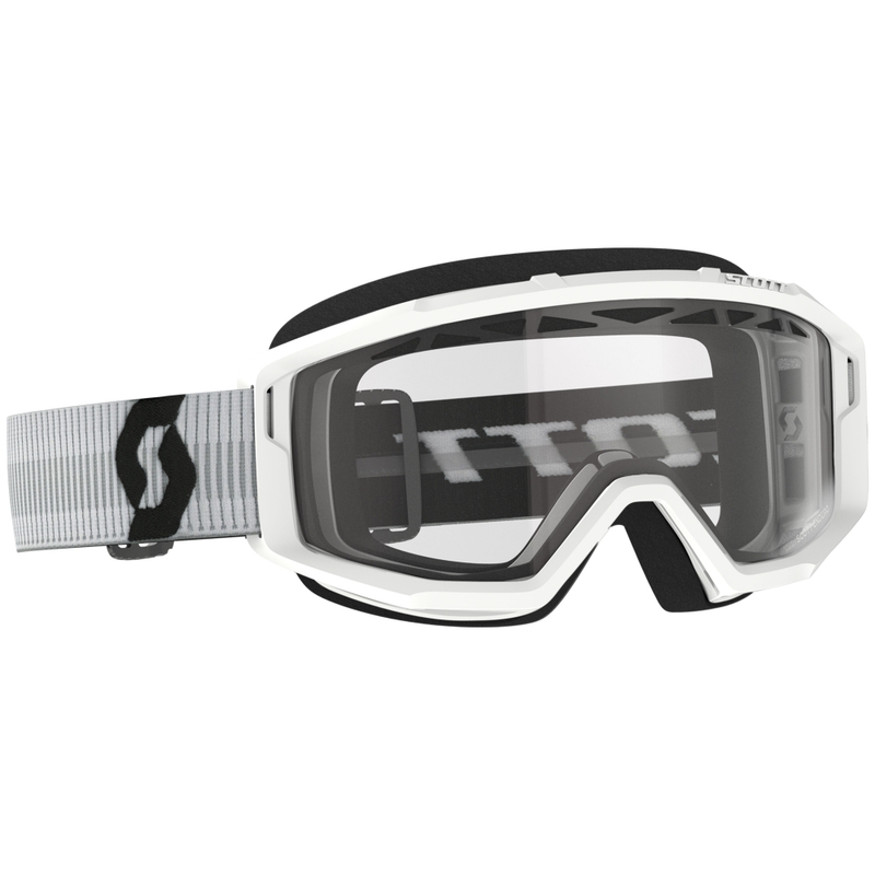 Occhiali motocross SCOTT Primal Enduro bianchi con plexiglass trasparente
