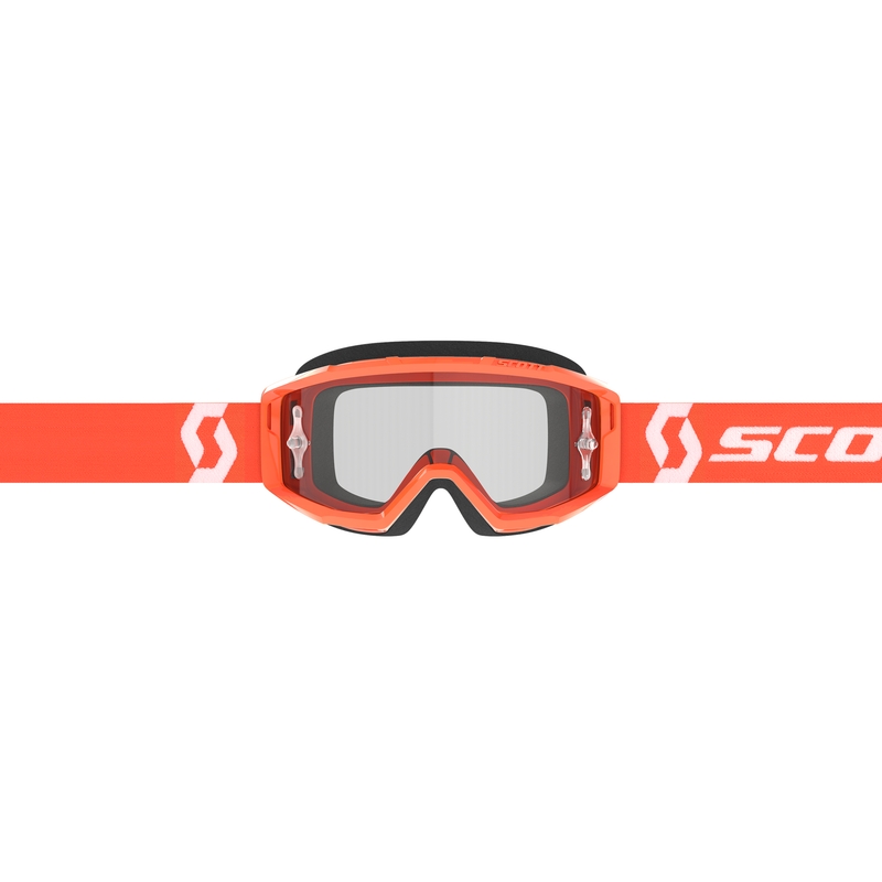 Occhiali motocross SCOTT Primal Clear arancione-bianco con plexiglass trasparente