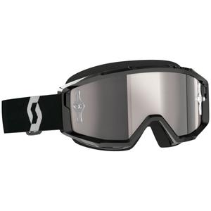Occhiali motocross SCOTT Primal CH nero-bianco con plexiglass cromato argento