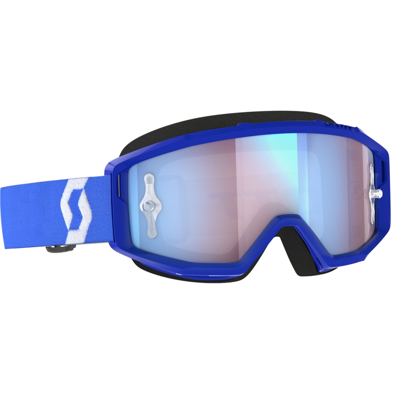 Occhiali motocross SCOTT Primal CH blu-bianco con plexiglass blu cromato