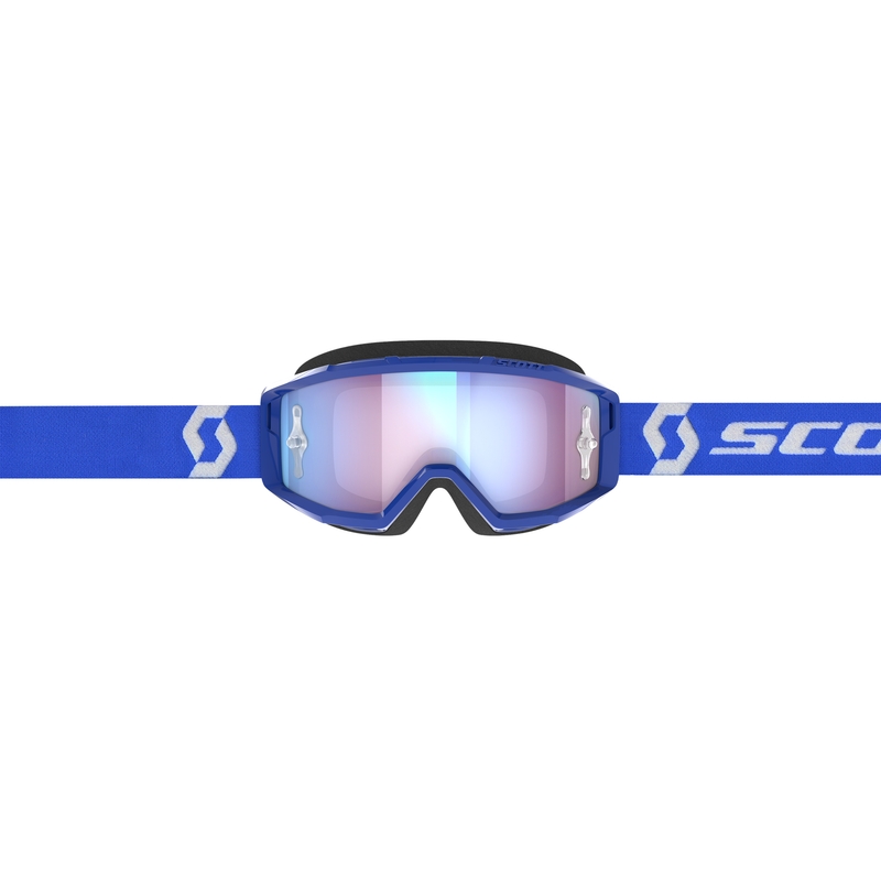 Occhiali motocross SCOTT Primal CH blu-bianco con plexiglass blu cromato