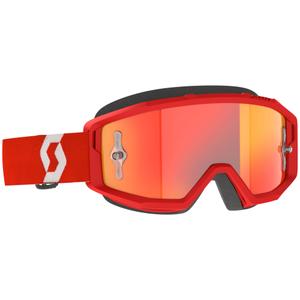 Occhiali motocross SCOTT Primal CH rosso-bianco con plexiglass cromato arancione