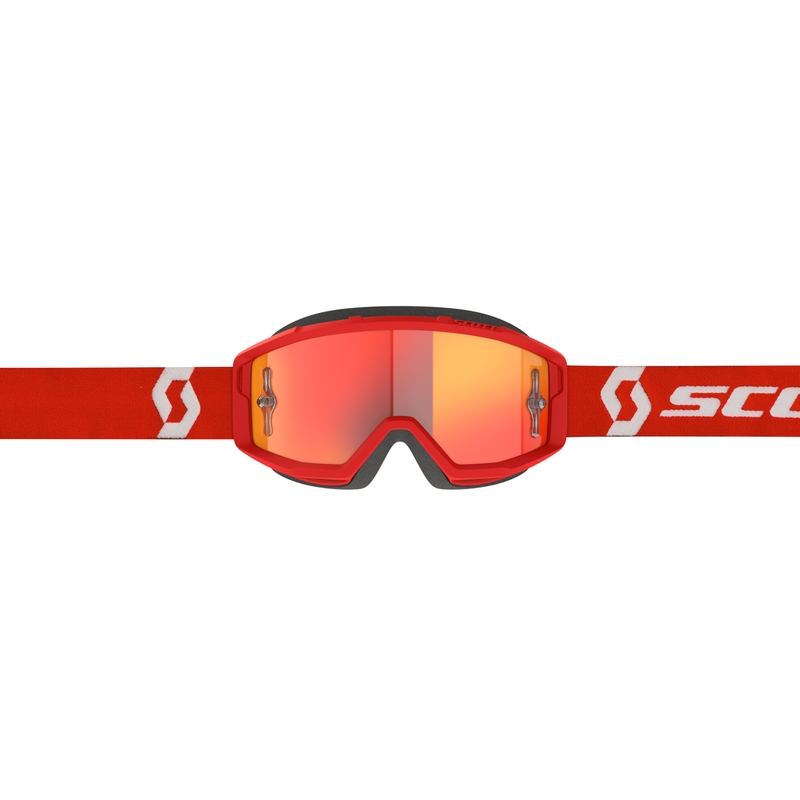 Occhiali motocross SCOTT Primal CH rosso-bianco con plexiglass cromato arancione