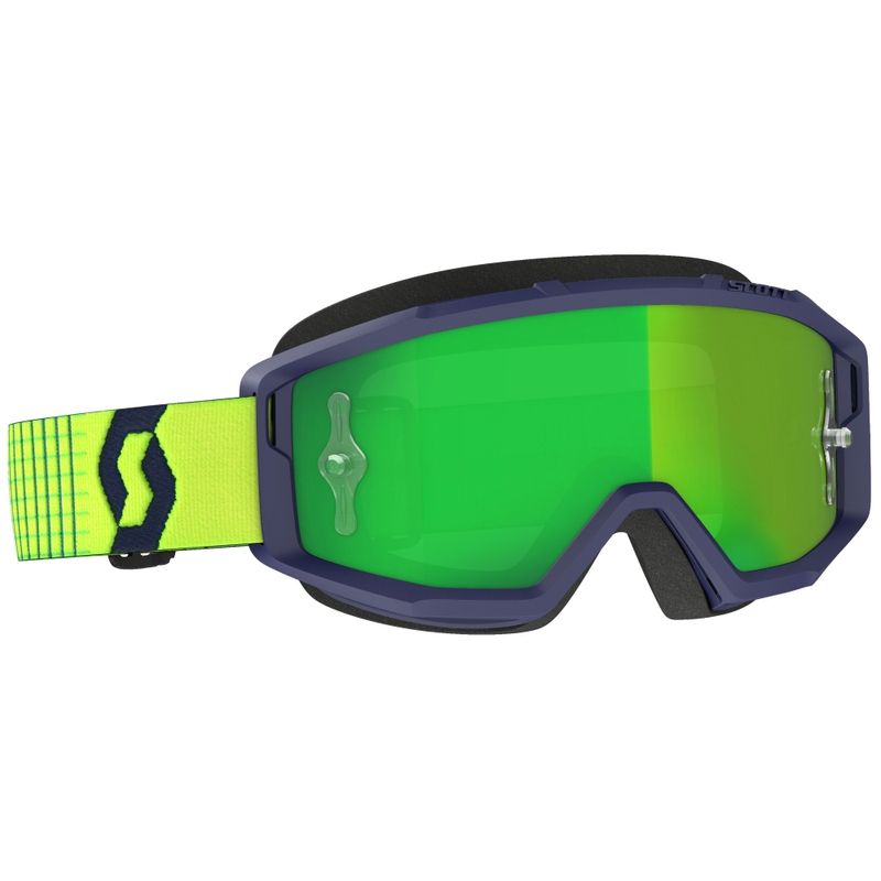 Occhiali motocross SCOTT Primal CH blu-giallo con plexiglass verde cromo