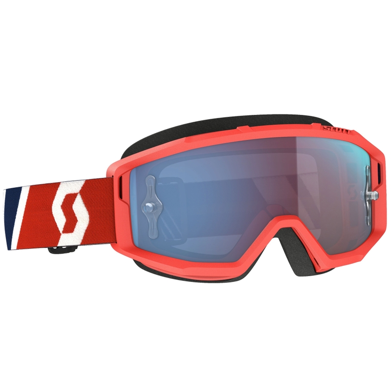 Occhiali motocross SCOTT Primal CH rosso-blu con plexiglass blu cromato