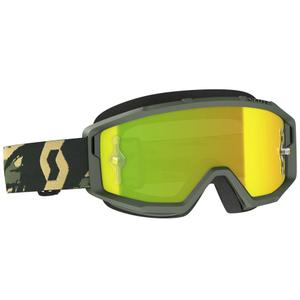 Occhiali motocross SCOTT Primal CH camo khaki con plexiglass giallo cromo