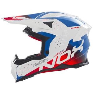 Casco motocross NOX N634 bianco-blu-rosso