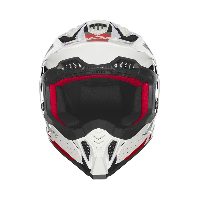 Casco motocross NOX N634 bianco-nero-rosso