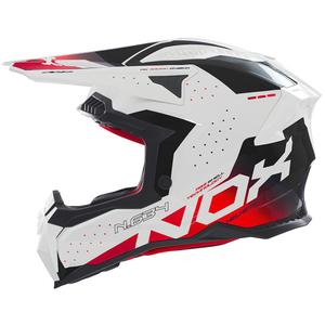 Casco motocross NOX N634 bianco-nero-rosso