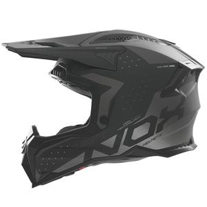 Casco motocross NOX N634 nero opaco-argento