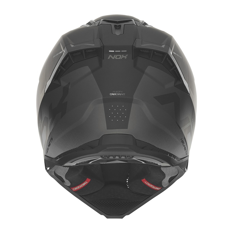 Casco motocross NOX N634 nero opaco-argento