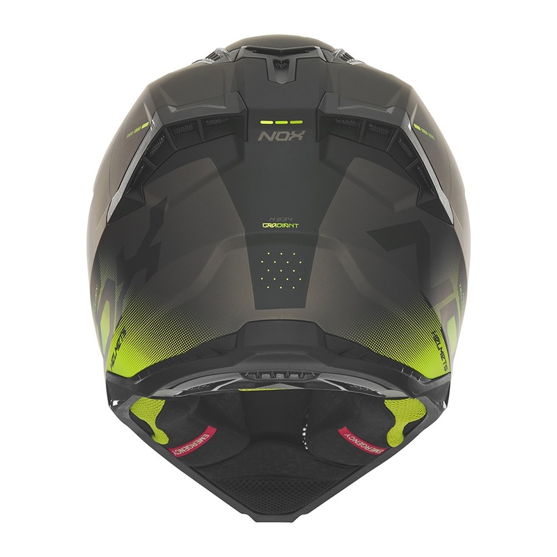 Casco motocross NOX N634 nero opaco-giallo fluo