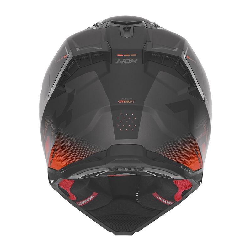Casco motocross NOX N634 nero opaco-rosso