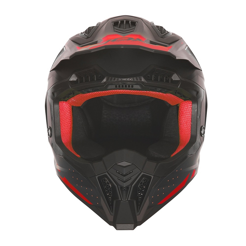 Casco motocross NOX N634 nero opaco-rosso