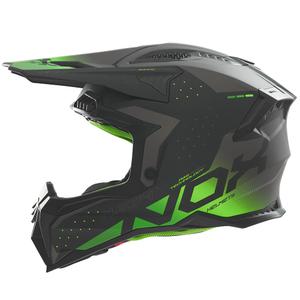 Casco motocross NOX N634 nero-verde opaco