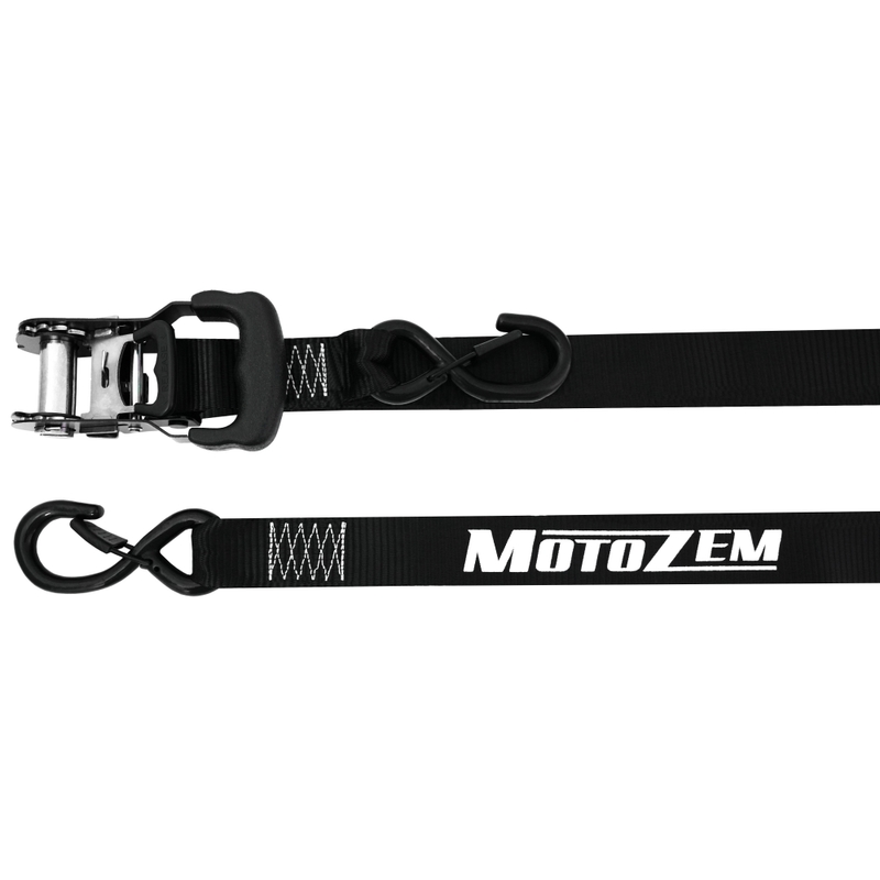 Cinghie moto Motozem con cricchetto nere