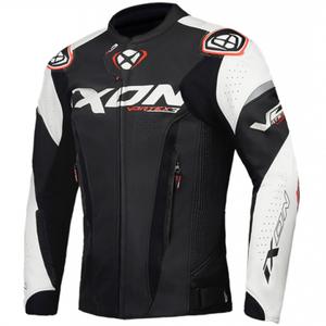 Giacca moto in pelle IXON Vortex 3 nero-bianco
