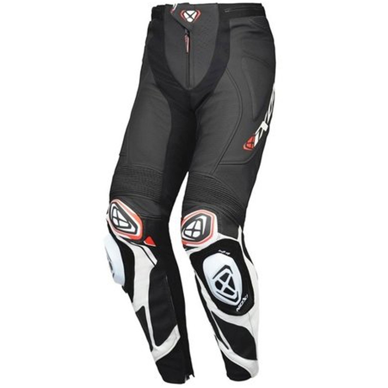 Pantaloni moto in pelle IXON Vortex 3 nero-bianco