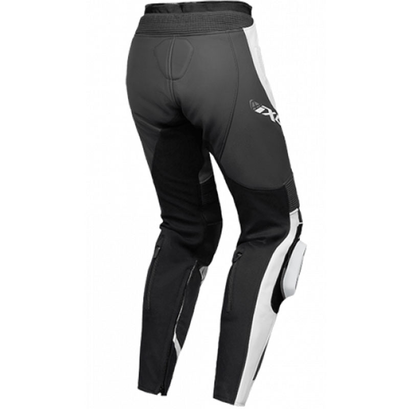 Pantaloni moto in pelle da donna IXON Vortex 3 nero-antracite-bianco