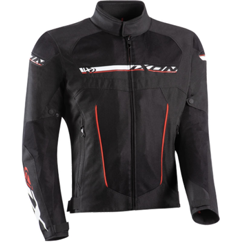 Giacca moto IXON T-Rex nero-bianco-rosso