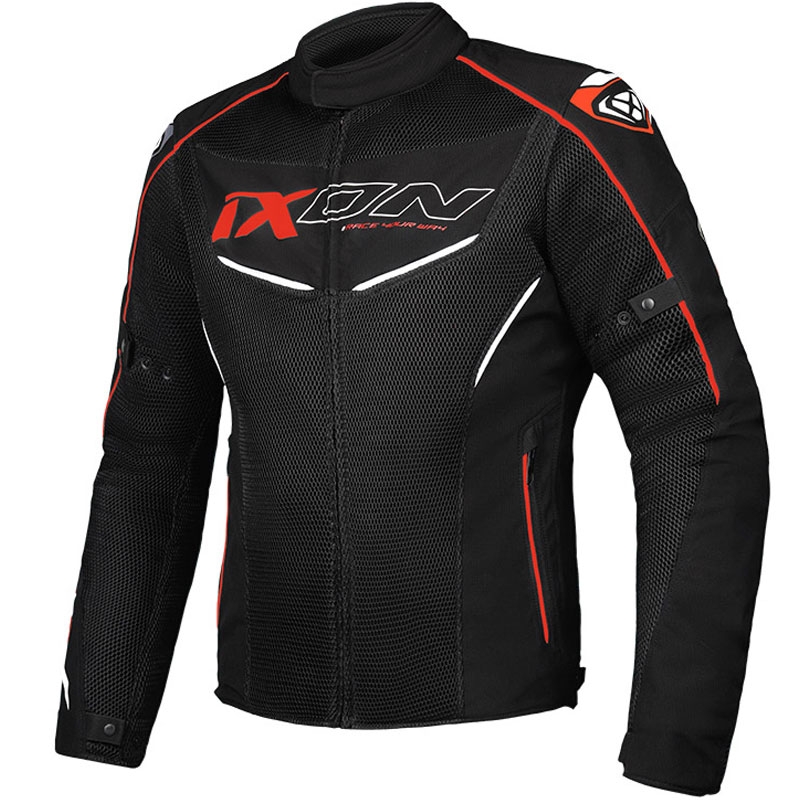 Giacca moto IXON Flicker nero-bianco-rosso