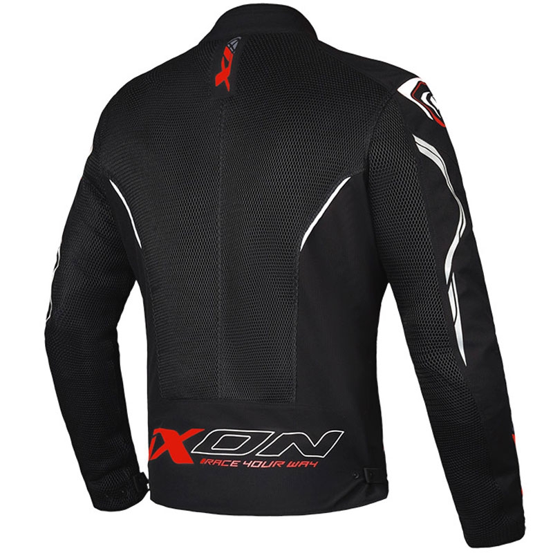 Giacca moto IXON Flicker nero-bianco-rosso