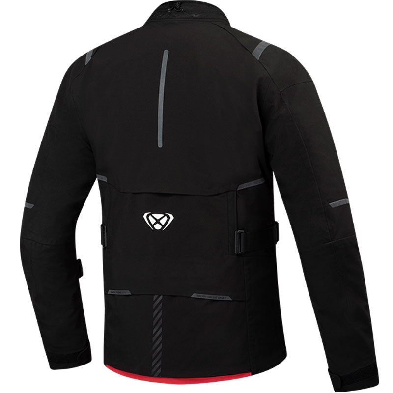 Giacca moto IXON M-Skeid nero-rosso fluo