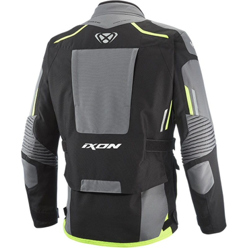 Giacca moto IXON Midgard nero-grigio-giallo fluo