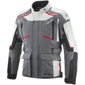 Giacca moto IXON Midgard grigio-nero-rosso