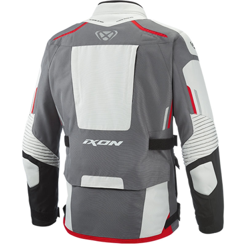 Giacca moto IXON Midgard grigio-nero-rosso