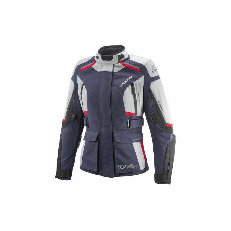 Giacca moto da donna IXON Midgard grigio-blu-nero