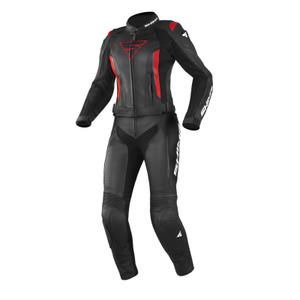 Tuta da moto Shima Miura da donna, nera e rossa Saldi