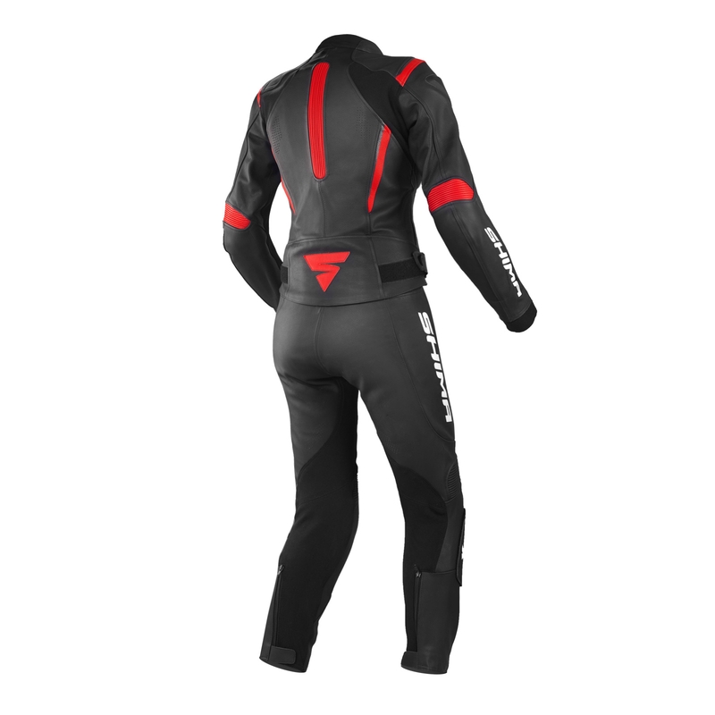 Tuta da moto Shima Miura da donna, nera e rossa Saldi