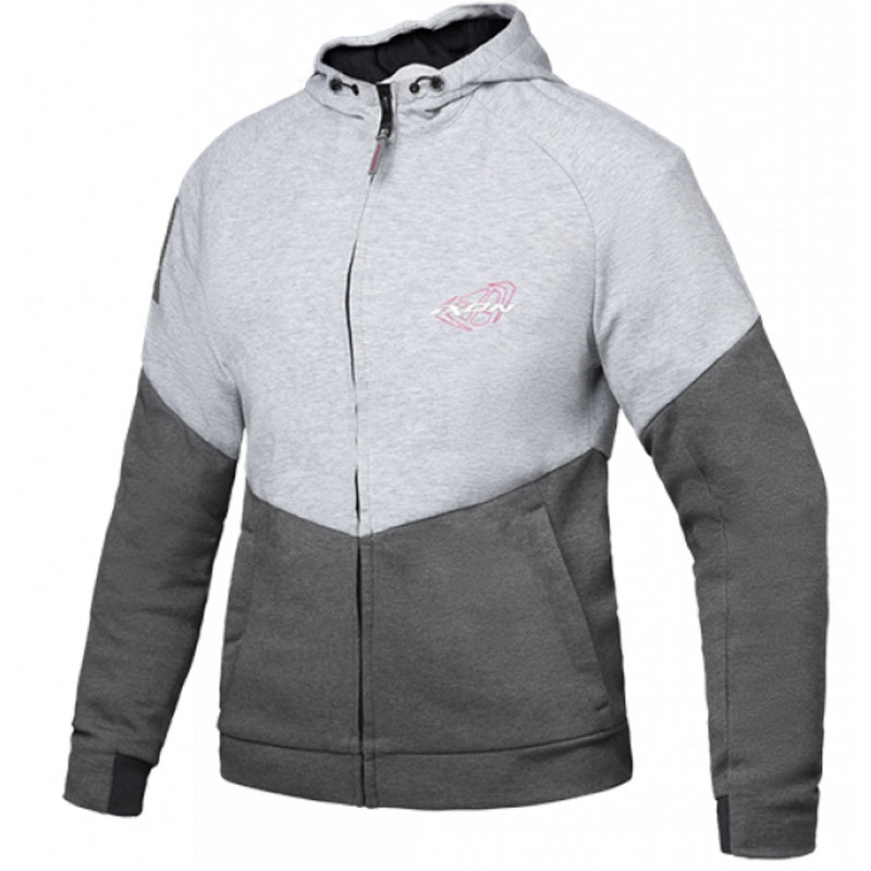 Giacca moto da donna IXON Touchdown grigio-argento-rosa