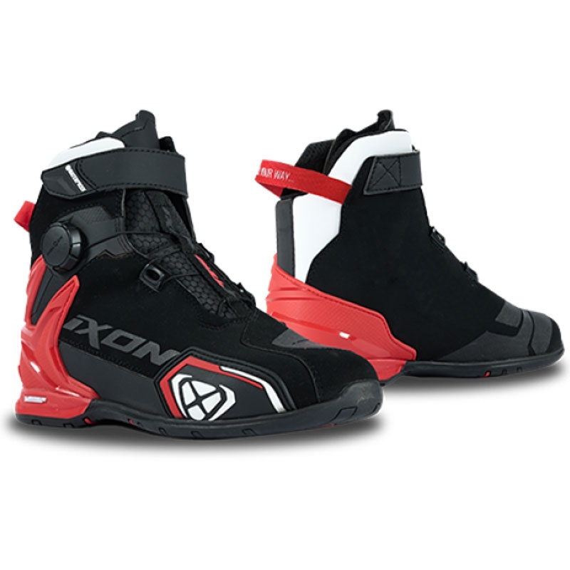 Stivali moto IXON Bull 2 WP nero-bianco-rosso