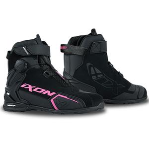 Stivali moto da donna IXON Bull 2 WP nero-rosa